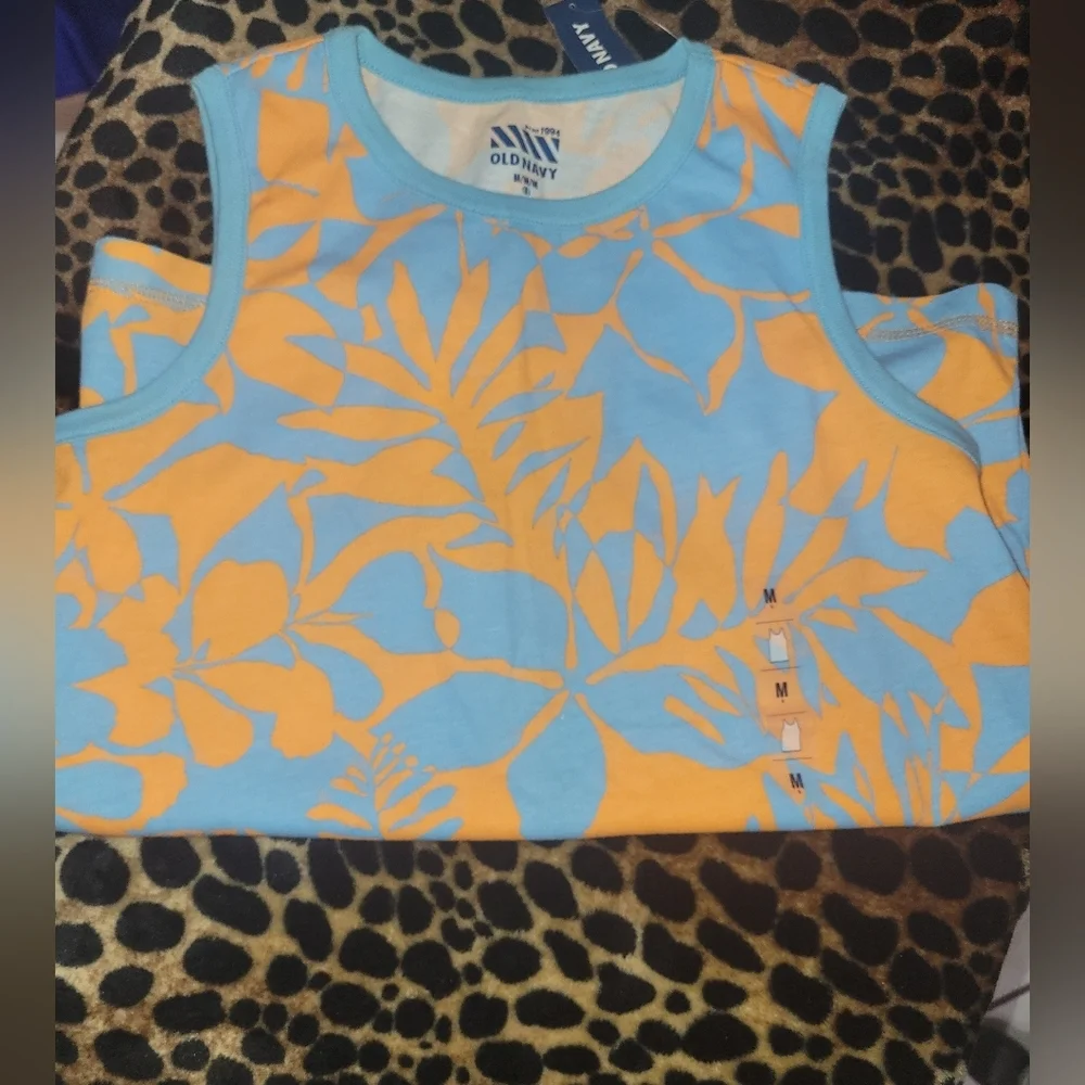 Old Navy Kids Tropical Print Tank Top - Blue and Orange